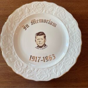 Vintage President John F Kennedy In Memoriam 1917-1963 Plate JFK Souvenir